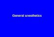 General anesthetics. Objectives Define sleep, amnesia, analgesia, general anesthesia List different phases/planes of GA Classify the agents used for general