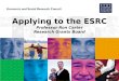Applying to the ESRC Professor Ron Carter Research Grants Board