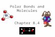 Polar Bonds and Molecules Chapter 8.4. – 1.7 to 4.0: Ionic Bond – 0.3 to 1.7: Polar Covalent Bond – 0.0 to 0.3: Non-Polar Covalent Bond If the difference