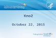 Kno2 1 October 22, 2015. Agenda Introduction Goal of Pilot Tier Piloting Activity to Pilot Role of Kno2 in the pilot Standards and Technologies Under