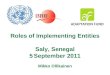 Roles of Implementing Entities Saly, Senegal 5 September 2011 Mikko Ollikainen