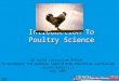 August 2008 Introduction To Poultry Science GA Ag Ed Curriculum Office To accompany the Georgia Agriculture Education Curriculum Lesson 02421-3.1 July
