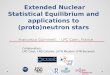 Francesca Gulminelli - LPC Caen, France Extended Nuclear Statistical Equilibrium and applications to (proto)neutron stars Extended Nuclear Statistical
