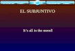 EL SUBJUNTIVO It’s all in the mood! What you will be learning next In Español 3  You need to take notes on the subjunctive  Jot down why the subjunctive