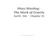 © 2011 Pearson Education, Inc. Mass Wasting: The Work of Gravity Earth, 10e - Chapter 15