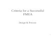 1 Criteria for a Successful FMEA Design & Process