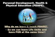 Why do we learn & teach PDHPE? So we can learn Life Skills and have FUN at the same time!! Personal Development, Health & Physical Education (PDHPE)