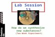 Chemistry XXI Lab Session 13 How do we synthesize new substances? (Two-Week Experiment)