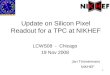 1 Update on Silicon Pixel Readout for a TPC at NIKHEF LCWS08 - Chicago 19 Nov 2008 Jan Timmermans NIKHEF