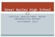 SPECIAL EDUCATIONAL NEEDS INFORMATION REPORT SEPTEMBER 2015 Great Wyrley High School