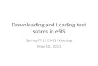 Downloading and Loading test scores in eSIS Spring FY11 EMIS Meeting May 10, 2011