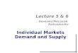 Individual Markets Demand and Supply Lecture 5 & 6 Dominika Milczarek-Andrzejewska