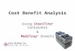 Cost Benefit Analysis Using SteriTite ® Containers & MediTray ® Inserts Copyright 2003, Revised 2013