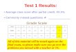 Grade Scale Test 1 Results: Average class score after partial credit: XX.X% Commonly missed questions: # _________________ All of this material will be