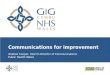 Communications for improvement Andrew Cooper, Interim Director of Communications Public Health Wales