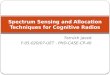 Farrukh Javed F-05-020/07-UET - PHD-CASE-CP-40 Spectrum Sensing and Allocation Techniques for Cognitive Radios