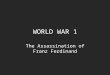 WORLD WAR 1 The Assassination of Franz Ferdinand