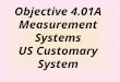 Objective 4.01A Measurement Systems US Customary System