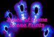 Types of Crime Scene Prints. Three Types: Patent Prints Plastic Prints Latent (Invisible) Prints