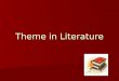 Theme in Literature. Definition Theme: The central message or insight into life revealed through a literary work