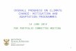 1 OVERALL PROGRESS ON CLIMATE CHANGE: MITIGATION AND ADAPTATION PROGRAMMES 14 JUNE 2013 FOR PORTFOLIO COMMITTEE MEETING