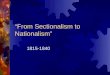 “From Sectionalism to Nationalism” 1815-1840. The Industrial Revolution  Spread from Britain  New sources of power, such as steam, replaced human and