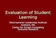 Evaluation of Student Learning Third Summer Leadership Institute Amherst, MA Center for School Counseling Outcome Research