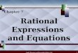Angel, Elementary and Intermediate Algebra, 3ed 1 Rational Expressions and Equations Chapter 7