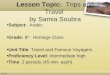 Lesson Topic: Trips and Travel by Samia Soubra Subject: Arabic Grade: 8 th Heritage Class Unit Title: Travel and Famous Voyagers Proficiency Level: Intermediate