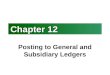 Chapter 12 Chapter 12 Posting to General and Subsidiary Ledgers