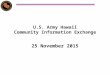 U.S. Army Hawaii Community Information Exchange 25 November 2015