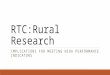 RTC:Rural Research IMPLICATIONS FOR MEETING WIOA PERFORMANCE INDICATORS
