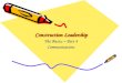 Construction Leadership The Basics – Part 4 Communications