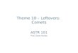 Theme 10 – Leftovers: Comets ASTR 101 Prof. Dave Hanes