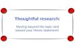 Thoughtful research: Moving beyond the topic and toward your thesis statement!