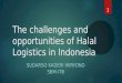 The challenges and opportunities of Halal Logistics in Indonesia SUDARSO KADERI WIRYONO SBM-ITB 1
