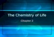 The Chemistry of Life Chapter 2 Atoms matter is anything that fills space atom-the smallest unit of matter nucleus-center of the atom