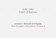 AAEC 2305 Shaikh M Rahman Lecture 3: Demand and Supply Text: Principles of Economics, Chapter 3