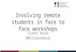 Involving remote students in face to face workshops Simon Wood @MrSimonWood