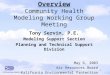 1 Overview Community Health Modeling Working Group Meeting Tony Servin, P.E. Modeling Support Section Planning and Technical Support Division May 6, 2003