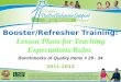 Booster/Refresher Training: Lesson Plans for Teaching Expectations/Rules Benchmarks of Quality Items # 29 - 34 2011-2012