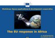 DEVCO C/5 Infrastructures Workshop: Space applications & development cooperation The EU response in Africa K. Anastasopoulos DG DEVCO Unit C5