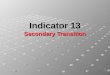 Indicator 13 Secondary Transition. Main Menu SPP13 has a navigation toolbar located at the top of each screen. If you use the toolbar to navigate to another