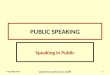 PUBLIC SPEAKING Speaking in Public Copyright 2012 1