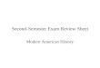 Second-Semester Exam Review Sheet Modern American History