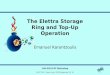 14th ESLS RF Workshop ELETTRA / Trieste, Italy / 2010 September 29 30 The Elettra Storage Ring and Top-Up Operation Emanuel Karantzoulis