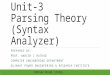 Unit-3 Parsing Theory (Syntax Analyzer) PREPARED BY: PROF. HARISH I RATHOD COMPUTER ENGINEERING DEPARTMENT GUJARAT POWER ENGINEERING & RESEARCH INSTITUTE