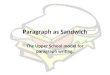Paragraph as Sandwich The Upper School model for paragraph writing