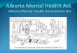 Outline Introduction to mental health Mental Health Act Mental Health Amendment Act – Bill 31 Benefits of Community Treatment Orders (CTO’s) Criticisms