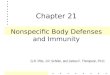 Chapter 21 Nonspecific Body Defenses and Immunity G.R. Pitts, J.R. Schiller, and James F. Thompson, Ph.D